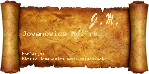 Jovanovics Márk névjegykártya